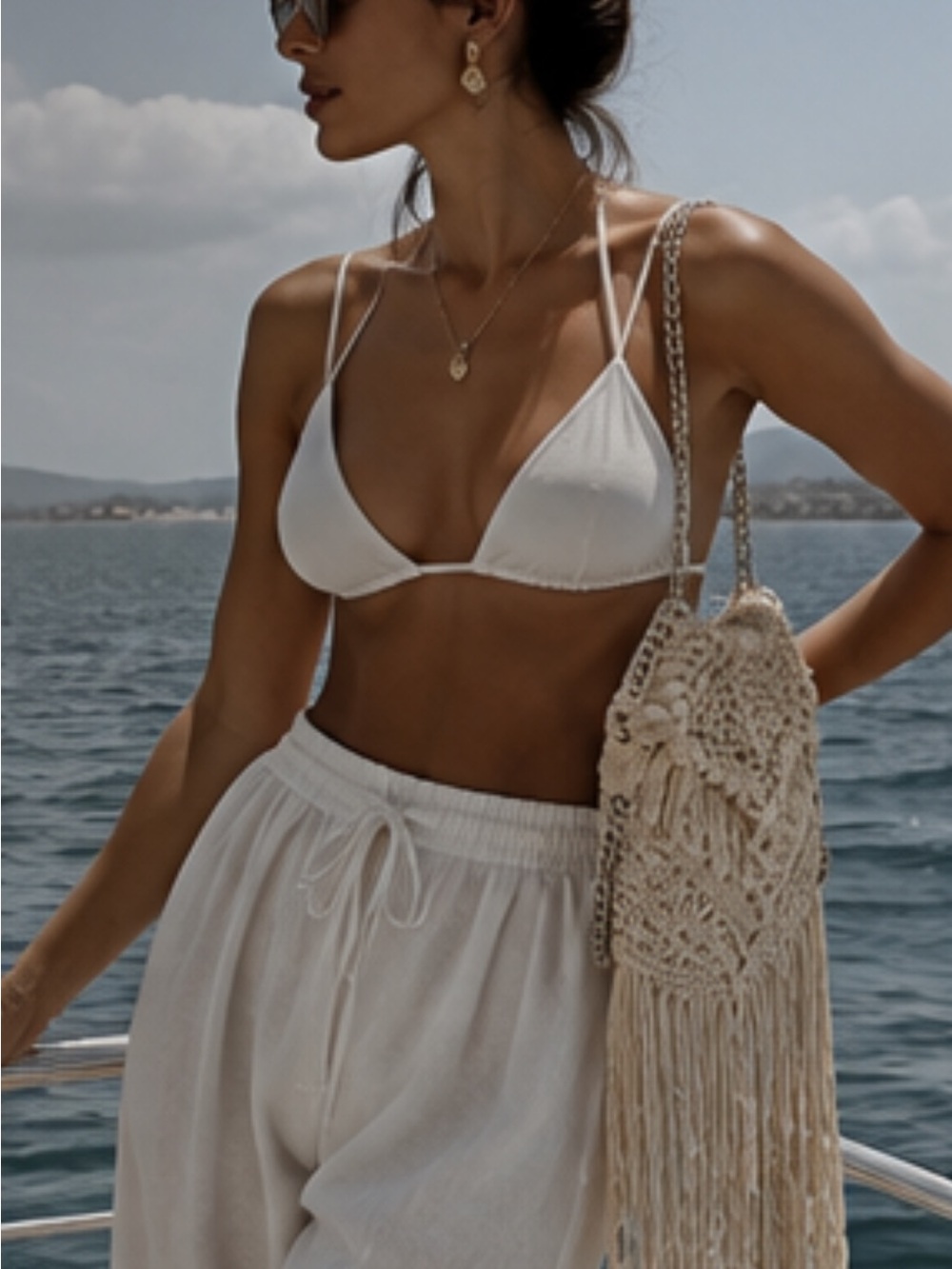 Stella McCartney Falabella Cream Macramé Fringe Crossbody - Picture 11 of 11